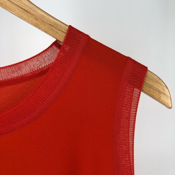 BOSS Hugo Boss Istora Fine Stretch Silk Shell Top in Dark Marigold Orange sz 10 - Picture 4 of 14